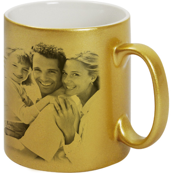 Metallized gold mug - 1x print for a right-hander, a gift for parens
