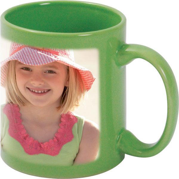 Green mug - 1x print for a right-hander, gift from a photo for a fisherman