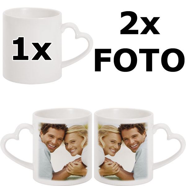Heart mug - 2x prints (a photo on the right and on the left from the mug handle)
