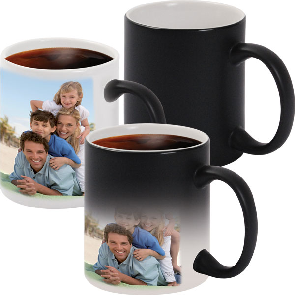 Black MAGIC mug - 1x print for a right-hander, a photo gift for your uncle 