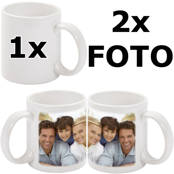 White mug - 2x prints (a photo on the right and on the left from the mug handle)
