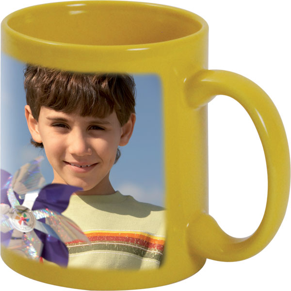 Yellow mug - 1x print for a right-hander, a great gift for your girlfriend
