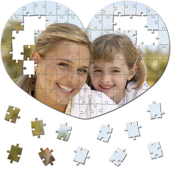 100 Piece Puzzle 16 x 11 in - Valentine´s Day gift in the shape of a heart