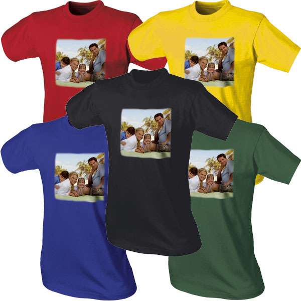 Coloured child’s T-shirt - 1x chest print, a cute photo gift for a schoolgirl