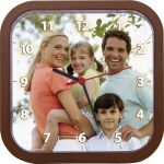 MCprint.eu - Photogift: Photo clock square brown