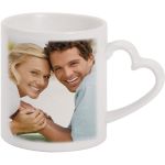 Heart mug - 1x print for a right-hander, a photo gift with printing for wife