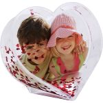 Ťažítko tvar srdce - 1x potlač, darček pre zamilovaných k Valentínovi 