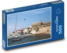 Chorvatsko - přístav, lodě Puzzle 500 - 46x30 cm