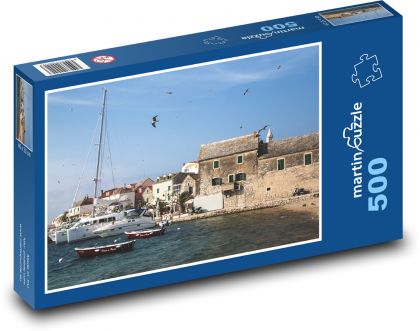 Croatia - port, boats - Puzzle of 500 pieces, size 46x30 cm 
