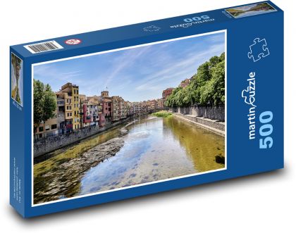 Girona - Španělsko, řeka - Puzzle 500 dílků, rozměr 46x30 cm