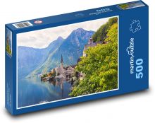 Město u jezera  Puzzle 500 dílků - 46 x 30 cm