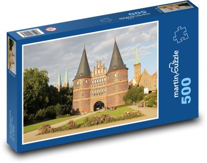 Holštajnské brány - Lübeck, Nemecko - Puzzle 500 dielikov, rozmer 46x30 cm 