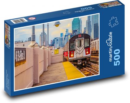 Train - tracks, city - Puzzle of 500 pieces, size 46x30 cm 