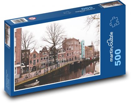 Most - Amsterdam, kanál - Puzzle 500 dielikov, rozmer 46x30 cm 
