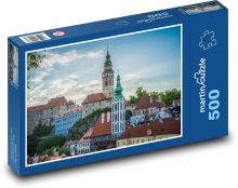 Turm - Český Krumlov, Häuser Puzzle 500 Teile - 46 x 30 cm