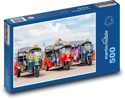 Tuk tuk - vozidlo, taxi - puzzle 500 dílků