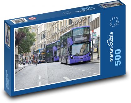 Autobusy v meste - Puzzle 500 dielikov, rozmer 46x30 cm 