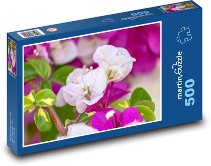 Różowe kwiaty - kwiaty - Puzzle 500 elementów, rozmiar 46x30 cm