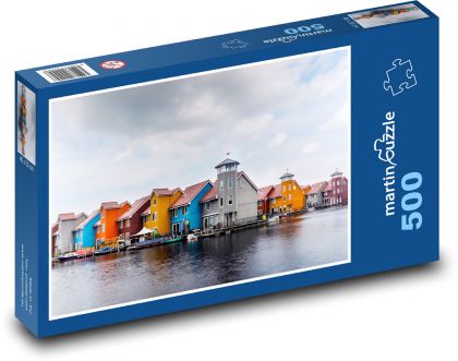 Groningen - bunte Häuser, Niederlande - Puzzle - 500 Teile