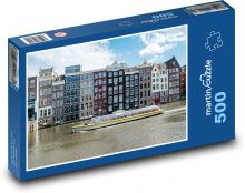 Amsterdam - budynki, kanał Puzzle 500 elementów - 46x30 cm