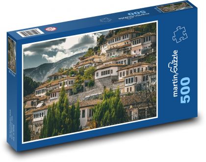 Architecture - houses in the hill, city - Puzzle of 500 pieces, size 46x30 cm 