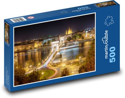 Budapešť v noci - Maďarsko - Puzzle 500 dielikov, rozmer 46x30 cm 