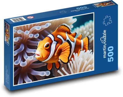 Klaun plávajúci v korale - Puzzle 500 dielikov, rozmer 46x30 cm 