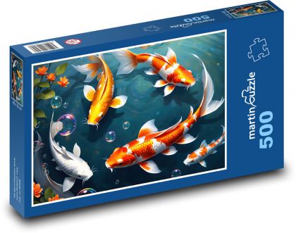Koi ryby - kapry - Puzzle 500 dielikov, rozmer 46x30 cm 