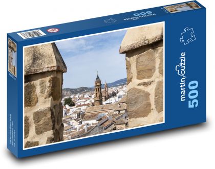 Wieża kościoła miejskiego - Puzzle 500 elementów, rozmiar 46x30 cm