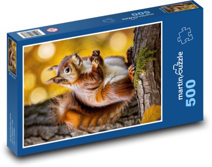 Wiewiórka - zwierzę leśne - Puzzle 500 elementów, rozmiar 46x30 cm