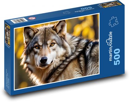 Vlk - dravá šelma - Puzzle 500 dielikov, rozmer 46x30 cm 