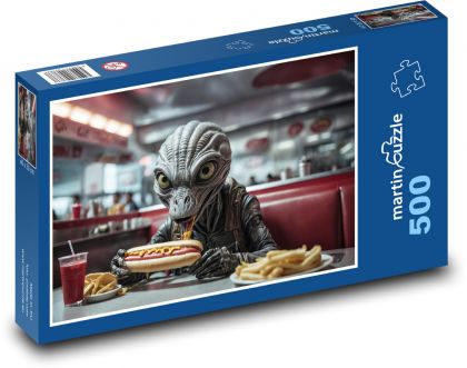 Mimozemšťan na obede - Puzzle 500 dielikov, rozmer 46x30 cm 