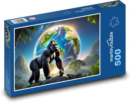 Gorila u planety země - puzzle 500 dílků