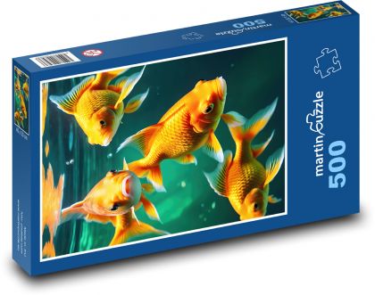 Zlatá rybka vo vode - Puzzle 500 dielikov, rozmer 46x30 cm 