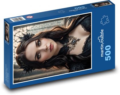 Kobieta - portret gotycki - Puzzle 500 elementów, rozmiar 46x30 cm