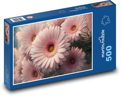 Rosa Gerberas - Blumen - Puzzle - 500 Teile
