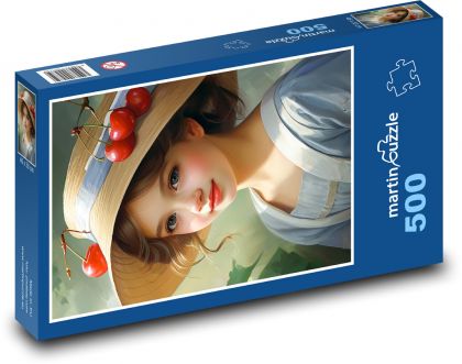 Portrait of a child in a hat - Puzzle of 500 pieces, size 46x30 cm 