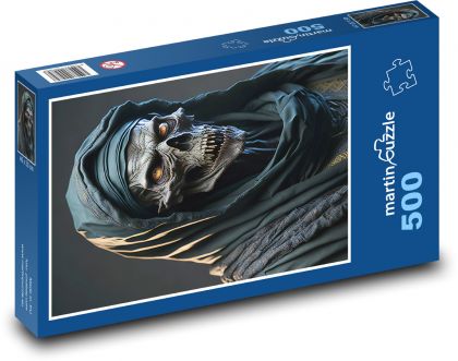 Lebka muža v maske - Puzzle 500 dielikov, rozmer 46x30 cm 