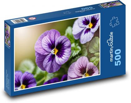 Fialové macešky v záhrade - Puzzle 500 dielikov, rozmer 46x30 cm 