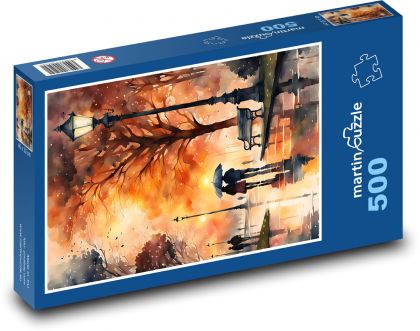 Podzimní park - Puzzle 500 dílků, rozměr 46x30 cm