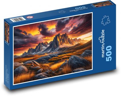 Sonnenuntergang in der Landschaft - Puzzle - 500 Teile