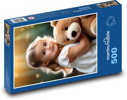 Mädchen mit Teddybär - Puzzle - 500 Teile