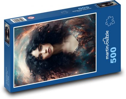 Portrét ženy vo vesmíre - Puzzle 500 dielikov, rozmer 46x30 cm 