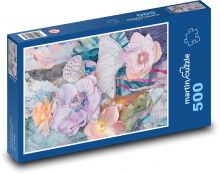 Malované květiny na zahradě Puzzle 500 dílků - 46 x 30 cm