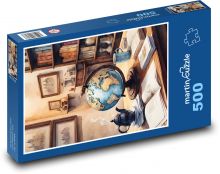 Glóbus v pokoji Puzzle 500 - 46x30 cm