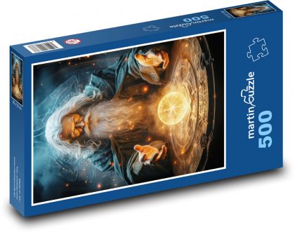 The magician and the orb of divination - Puzzle of 500 pieces, size 46x30 cm 