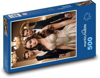 Žena a dvaja muži, pár - Puzzle 500 dielikov, rozmer 46x30 cm 