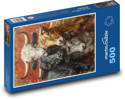 Stádo krav na farmě - puzzle 500 dílků