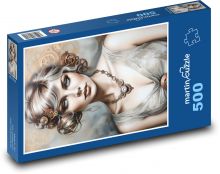 Žena - modelka, portrét Puzzle 500 dielikov - 46 x 30 cm