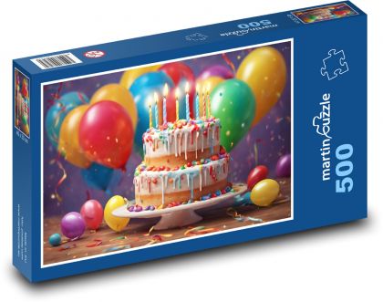 Party - Ballons, Kuchen - Puzzle - 500 Teile